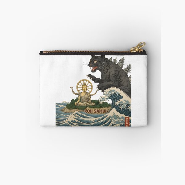 Item preview, Novelty Funny Koh Samui Catzilla Japanese Cat Art  designed and sold by HKPixelArt.
