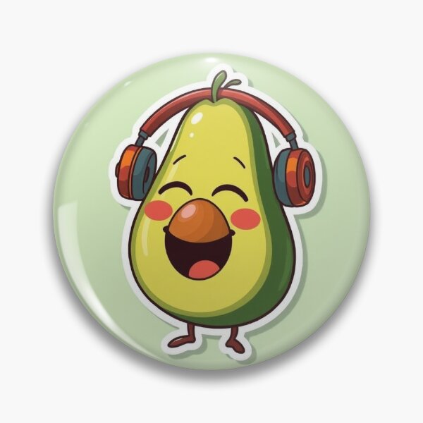 Item preview, unny Avocado With Headphones designed and sold by Sidly1111.