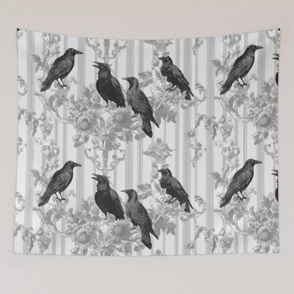 Item preview, Black Raven Sunflower Pattern - Vintage Stripe  designed and sold by scicilysimonee.