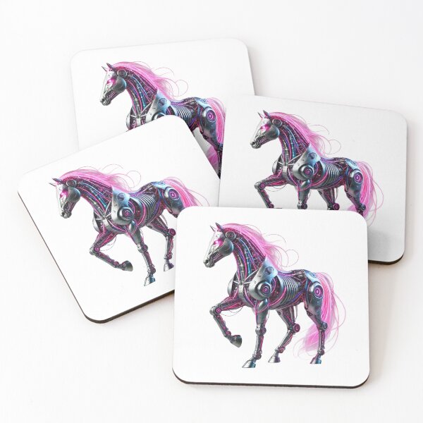Item preview, Neon Biomechanical Horse – Futuristic Cyberpunk Animal Design designed and sold by CelticSoulShop.