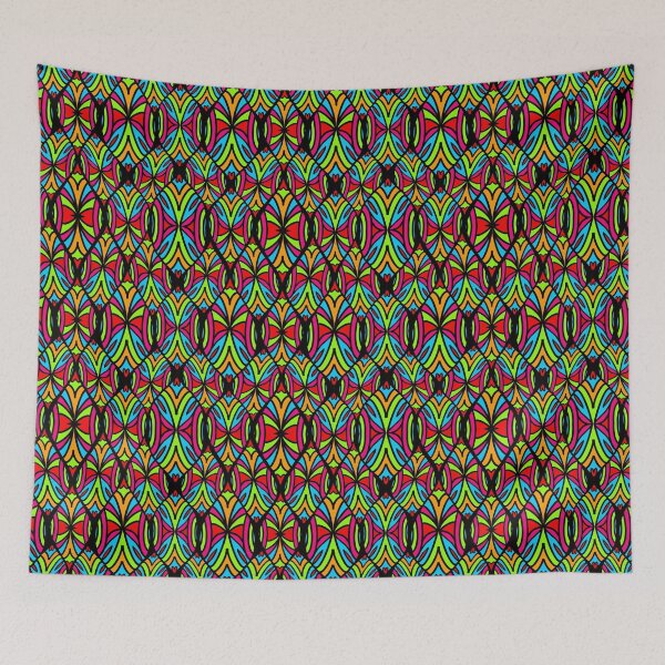 Item preview, Multicolor Blacklines Abstract Pattern – Retro Vibrant Psychedelic Design designed and sold by Preeyanc.