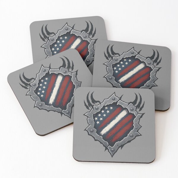 Item preview, USA Metal Armor Shield — Patriotic Warrior Badge designed and sold by MarCinu Art.