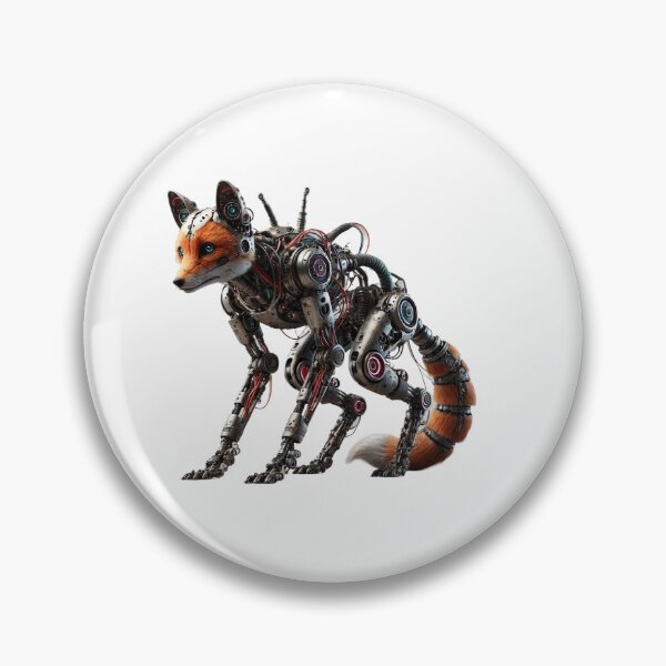 Item preview, Analog Biomechanical Fox – Industrial Cyber Animal with Exposed Mechanics designed and sold by CelticSoulShop.