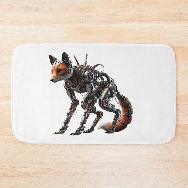 Item preview, Analog Biomechanical Fox – Industrial Cyber Animal with Exposed Mechanics designed and sold by CelticSoulShop.