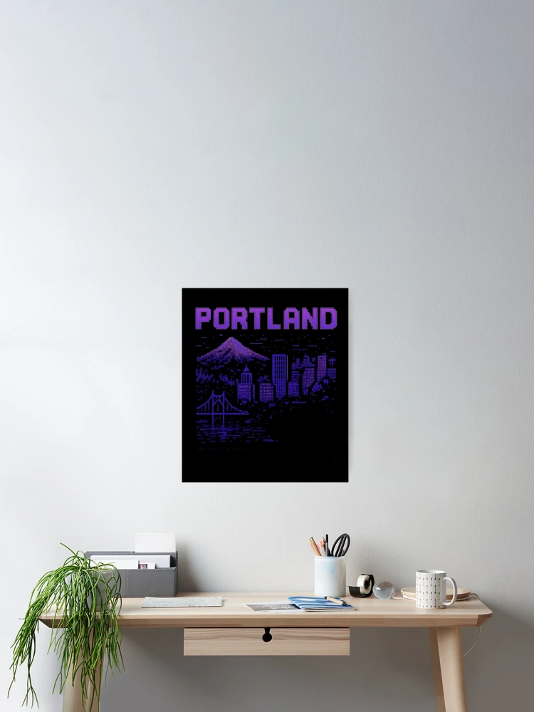 Thumbnail 2 of 3, Poster, Purple Pixel Portland designed and sold by Pixel_Riot.