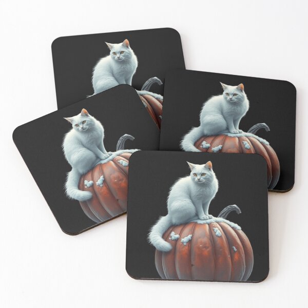 Item preview, Gothic Winter Phantom Cat on Snowy Pumpkin – Enchanted Holiday Fantasy Design designed and sold by Shop9999.