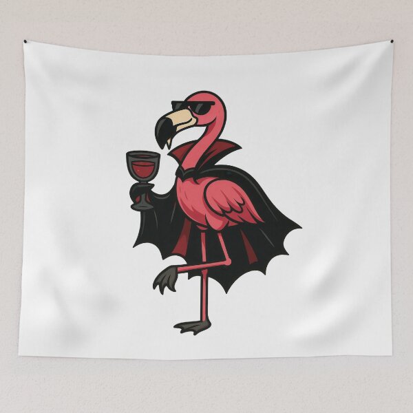 Item preview, Funny Cool cartoon flamingo vampire wearing Sunglasses  designed and sold by davidjulie.