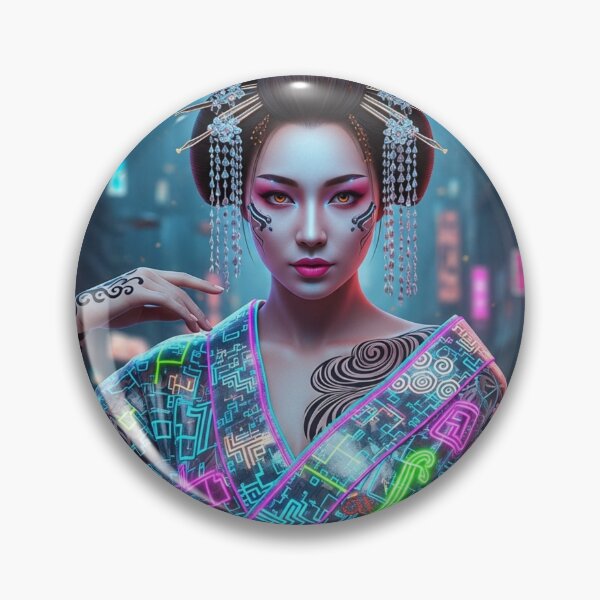 Item preview, Neon Geisha: Tattooed Queen of Cyberpunk designed and sold by JapanNeoArt.