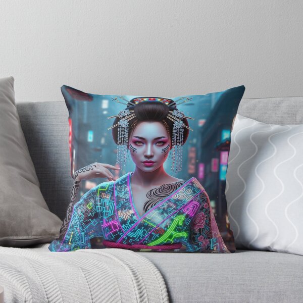 Item preview, Neon Geisha: Tattooed Queen of Cyberpunk designed and sold by JapanNeoArt.