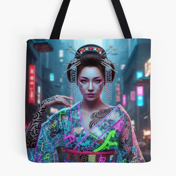 Item preview, Neon Geisha: Tattooed Queen of Cyberpunk designed and sold by JapanNeoArt.