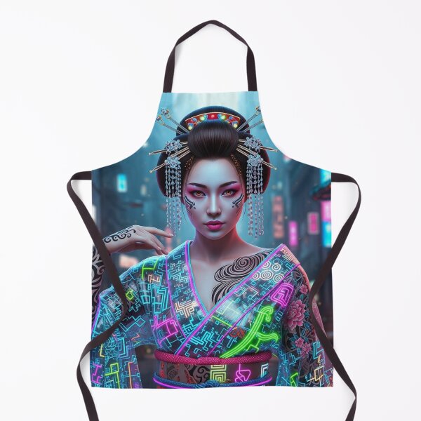 Item preview, Neon Geisha: Tattooed Queen of Cyberpunk designed and sold by JapanNeoArt.