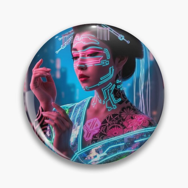 Item preview, Neon Geisha: Tattooed Queen of Cyberpunk designed and sold by JapanNeoArt.