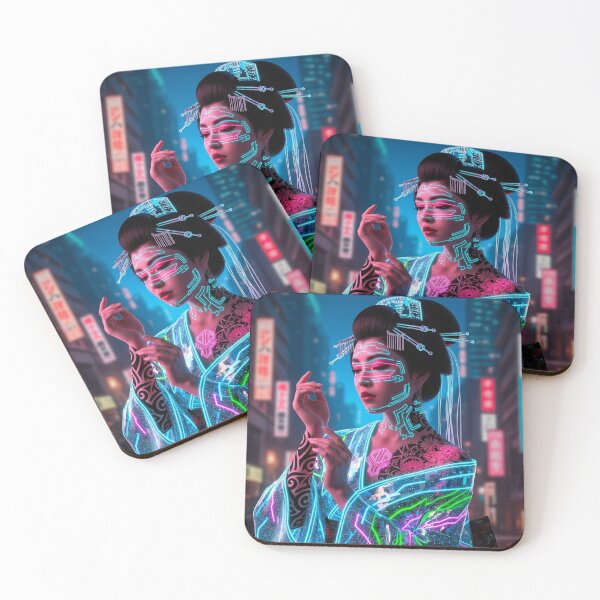 Item preview, Neon Geisha: Tattooed Queen of Cyberpunk designed and sold by JapanNeoArt.