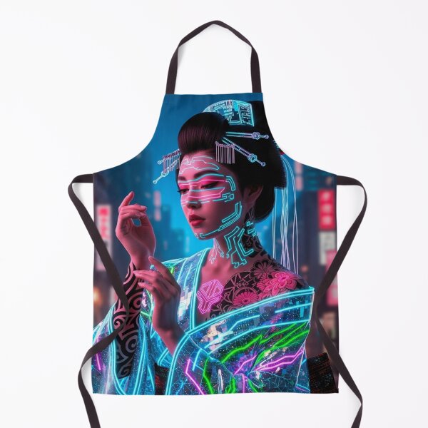Item preview, Neon Geisha: Tattooed Queen of Cyberpunk designed and sold by JapanNeoArt.