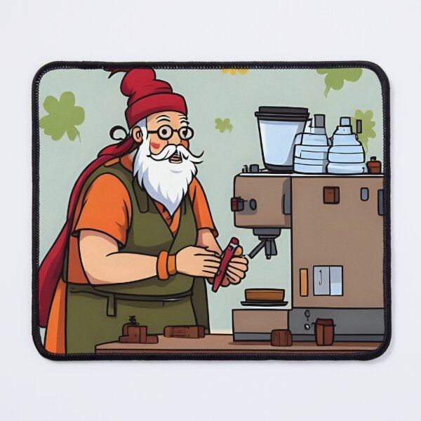 Item preview, “Old Barista in Winter” designed and sold by nighttime1990.