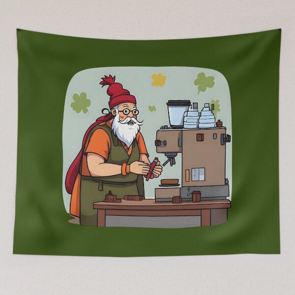 Item preview, “Old Barista in Winter” designed and sold by nighttime1990.