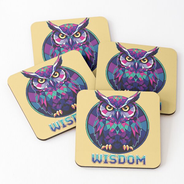 Item preview, Neon Owl of Wisdom: Geometric Guardian designed and sold by Swaysurgeart.