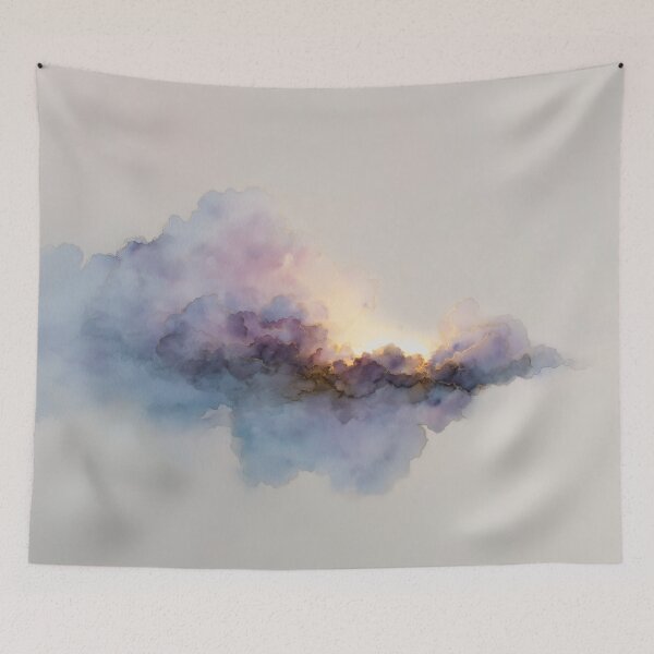 Item preview, Sunlit Cloudscape — Abstract Watercolor Sky in Soft Pastel Hues designed and sold by solynneart.