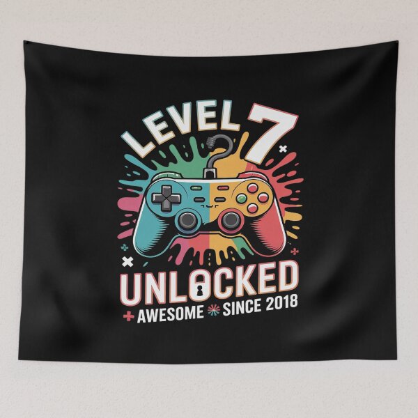 Item preview, Level 7 Unlocked 7 Year Old Video Gamer 7th Birthday  designed and sold by BeetleMalon.