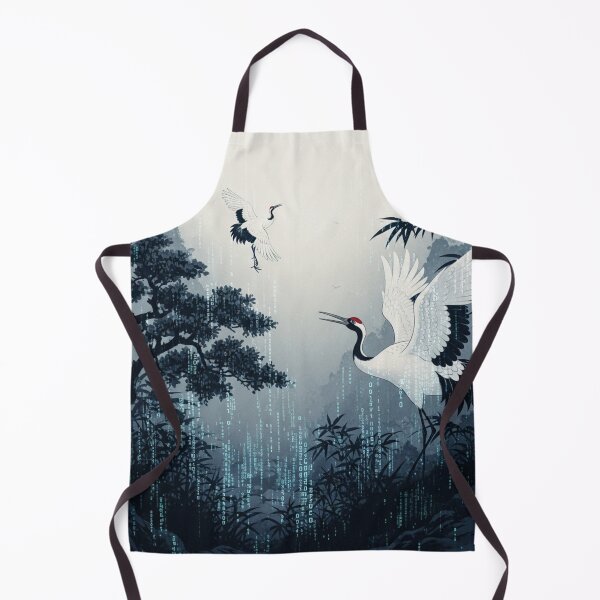 Item preview, Digital Fog: Cranes in a Code Mist designed and sold by JapanNeoArt.