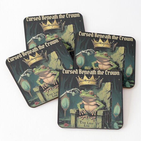 Item preview, The Frog Prince – Cursed Beneath the Crown | Dark Fairytale Gothic Art Print designed and sold by CreepyCurator.