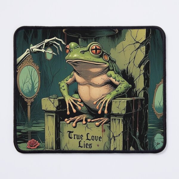 Item preview, The Frog Prince – Cursed Beneath the Crown | Dark Fairytale Gothic Art Print designed and sold by CreepyCurator.