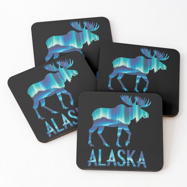 Item preview, Alaskan Moose with Aurora Borealis Snow Scene designed and sold by Bandikonsalez.