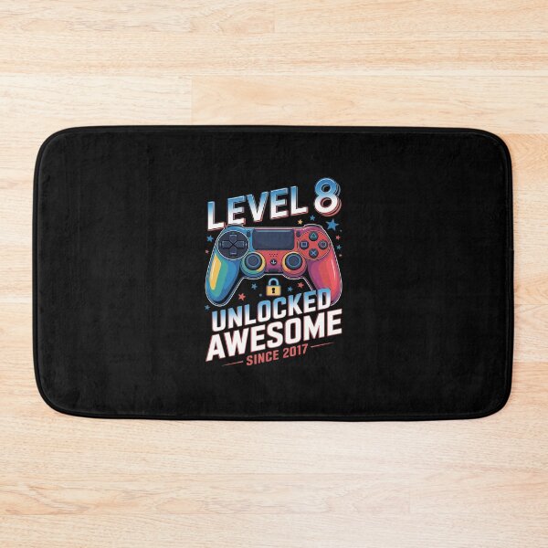 Item preview, Level 8 Unlocked Awesome Since 2017 8th Birthday Gaming 6  designed and sold by BeetleMalon.