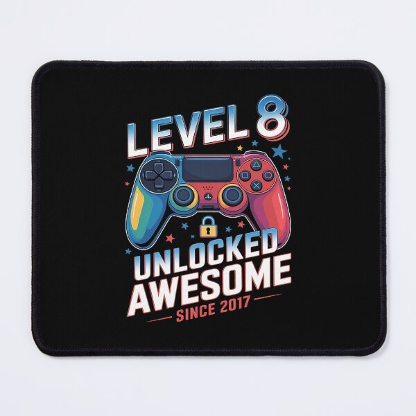 Item preview, Level 8 Unlocked Awesome Since 2017 8th Birthday Gaming 6 designed and sold by BeetleMalon.