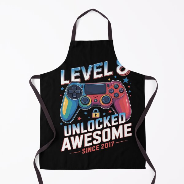Item preview, Level 8 Unlocked Awesome Since 2017 8th Birthday Gaming 6  designed and sold by BeetleMalon.