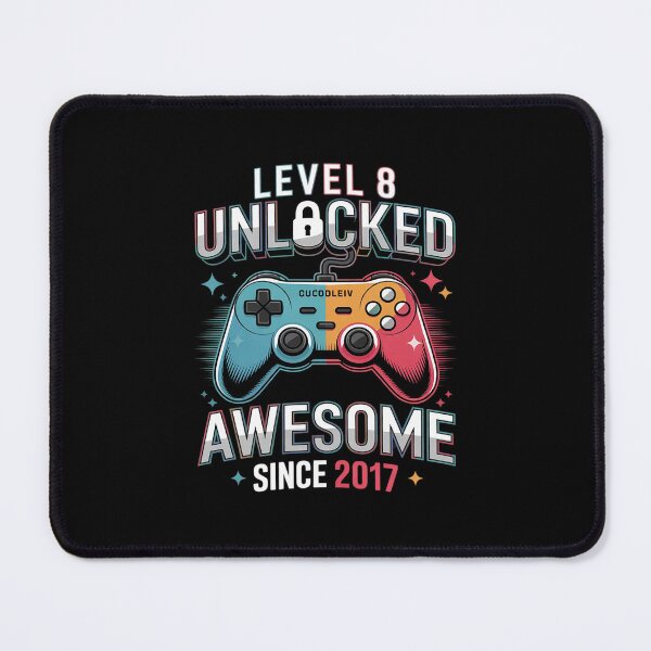 Item preview, Level 8 Unlocked Awesome Since 2017 8th Birthday Gaming designed and sold by BeetleMalon.