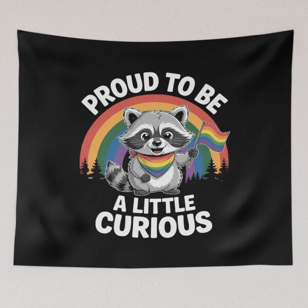 Item preview, Proud to Be a Little Curious Raccoon LGBTQ Funny designed and sold by BiellaSar.