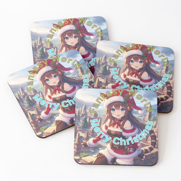Item preview, Merry Christmas Anime Cute Girlfriend romantic getaway holiday with cat ears and tail Christmas Theme (silvergoldvisionary)   designed and sold by SGVisionary.