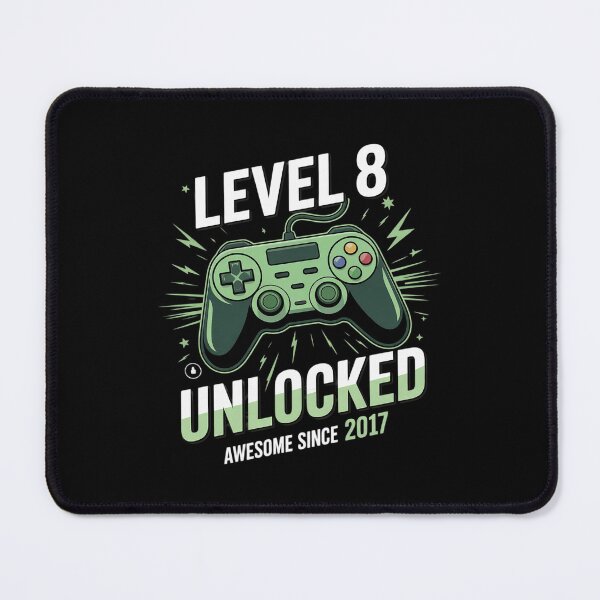 Item preview, Level 8 Unlocked Awesome Since 2017 8th Birthday Gaming Kids  designed and sold by BeetleMalon.