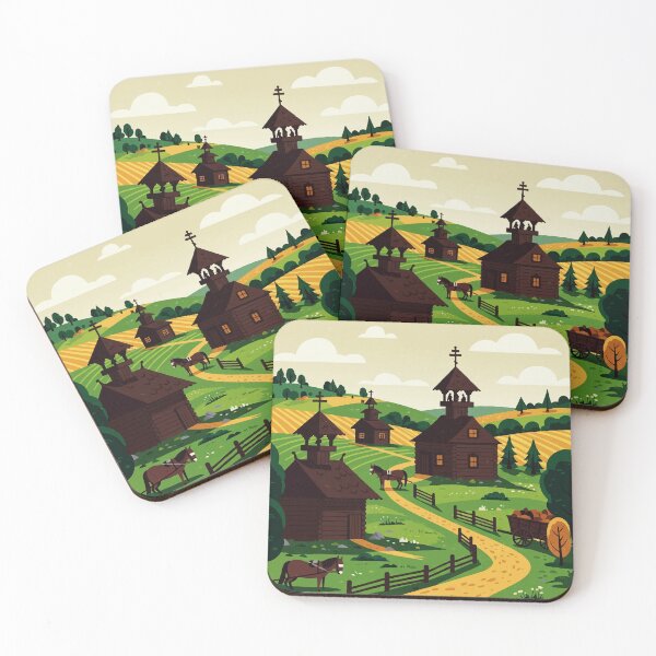 Item preview, A village drawn in an illustration style designed and sold by Design4uStudio.