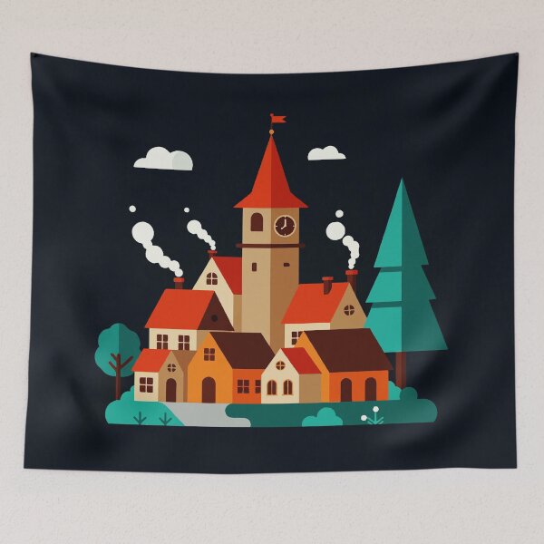 Item preview, Country style winter village designed and sold by Design4uStudio.