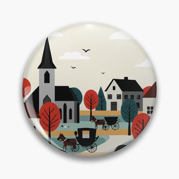 Item preview, A village drawn in an illustration style designed and sold by Design4uStudio.