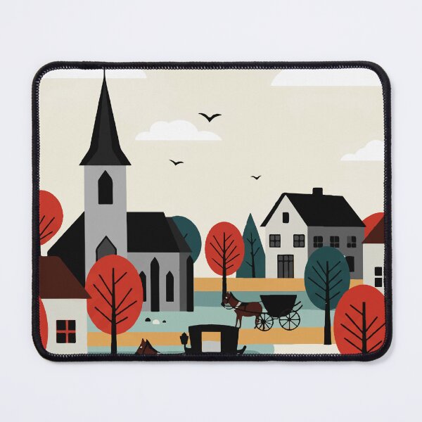 Item preview, A village drawn in an illustration style designed and sold by Design4uStudio.