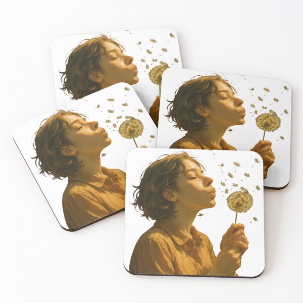 Item preview, Golden Light and Dandelions – Dreamy Portrait in Warm Glow designed and sold by Siamcatshop.