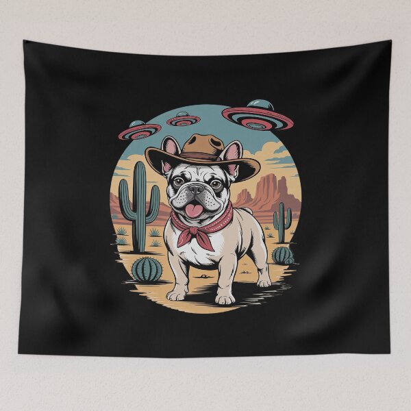 Item preview, PugDog Cowboy Cowgirl UFO Western Country Dog designed and sold by August4Laughs25.