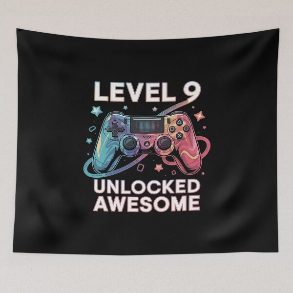 Item preview, Level 9 Unlocked Awesome Since 2016 9th Birthday Gaming  designed and sold by BeetleMalon.