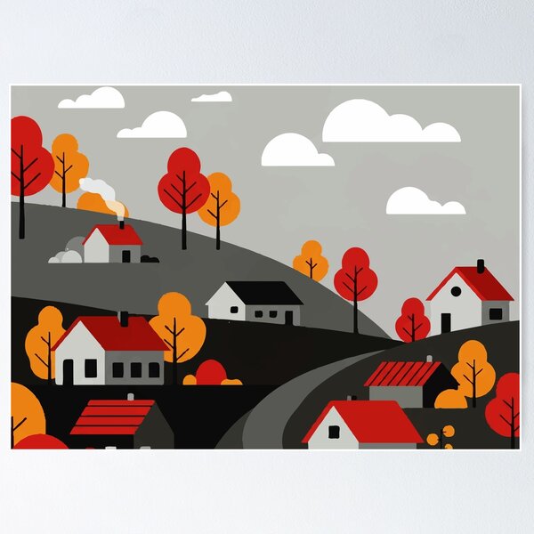 Item preview, Rural landscape in autumn designed and sold by Design4uStudio.