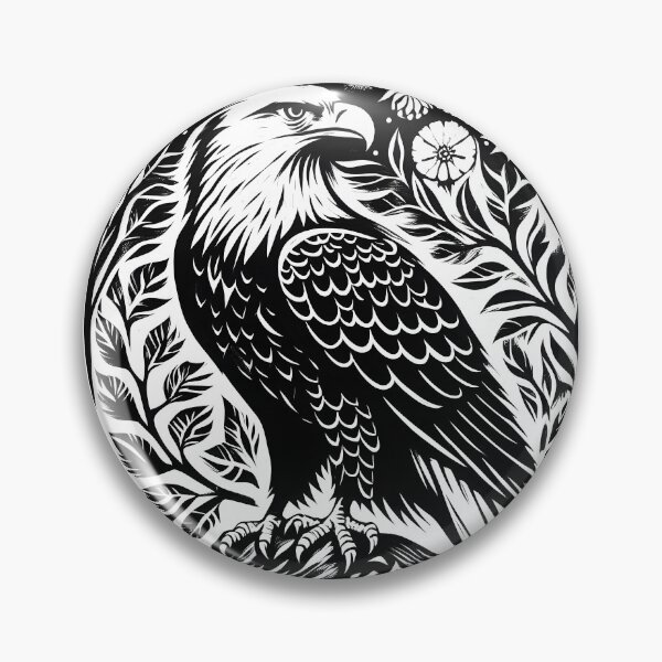 Item preview, Black and White Floral Eagle Art designed and sold by atkindesign.