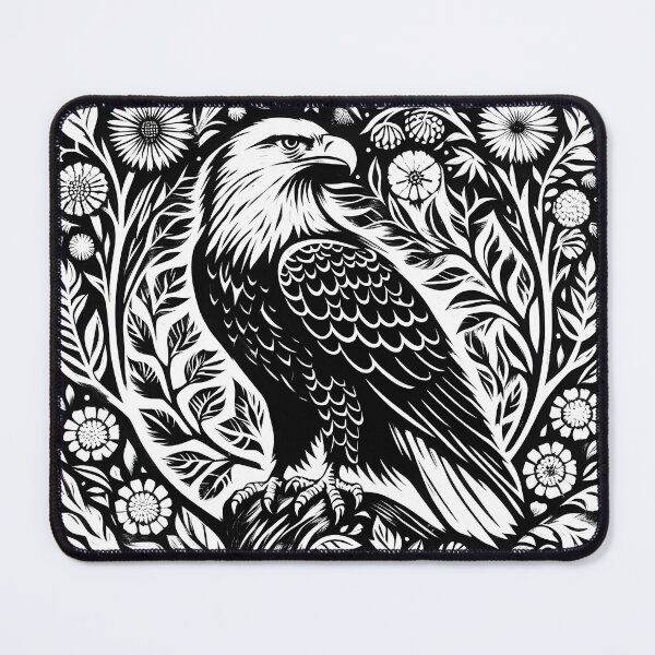Item preview, Black and White Floral Eagle Art designed and sold by atkindesign.