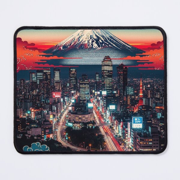 Item preview, Neo Fuji: Tokyo Night Ukiyo-e Skyline designed and sold by JapanNeoArt.