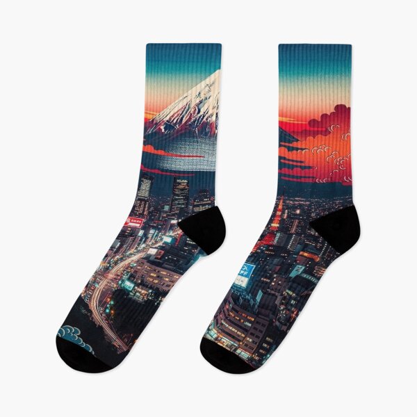 Item preview, Neo Fuji: Tokyo Night Ukiyo-e Skyline designed and sold by JapanNeoArt.
