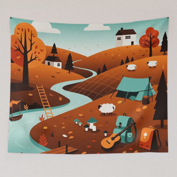 Item preview, Rural landscape in autumn designed and sold by Design4uStudio.