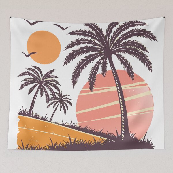 Item preview, Retro Tropical Sunset Palm Trees Graphic designed and sold by Katsiampl.