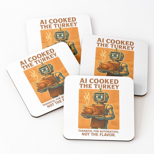 Item preview, AI Cooked The Turkey | Funny Retro Robot Thanksgiving Shirt | Error 404 Flavor Not Found | Sci-Fi Humor Gift for Tech Lovers designed and sold by R3X .