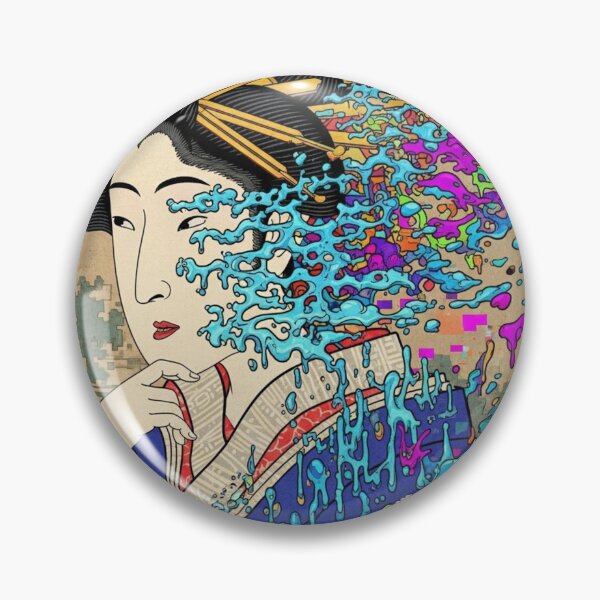 Item preview, Ukiyo-e Glitch: Neon Liquid Geisha designed and sold by JapanNeoArt.